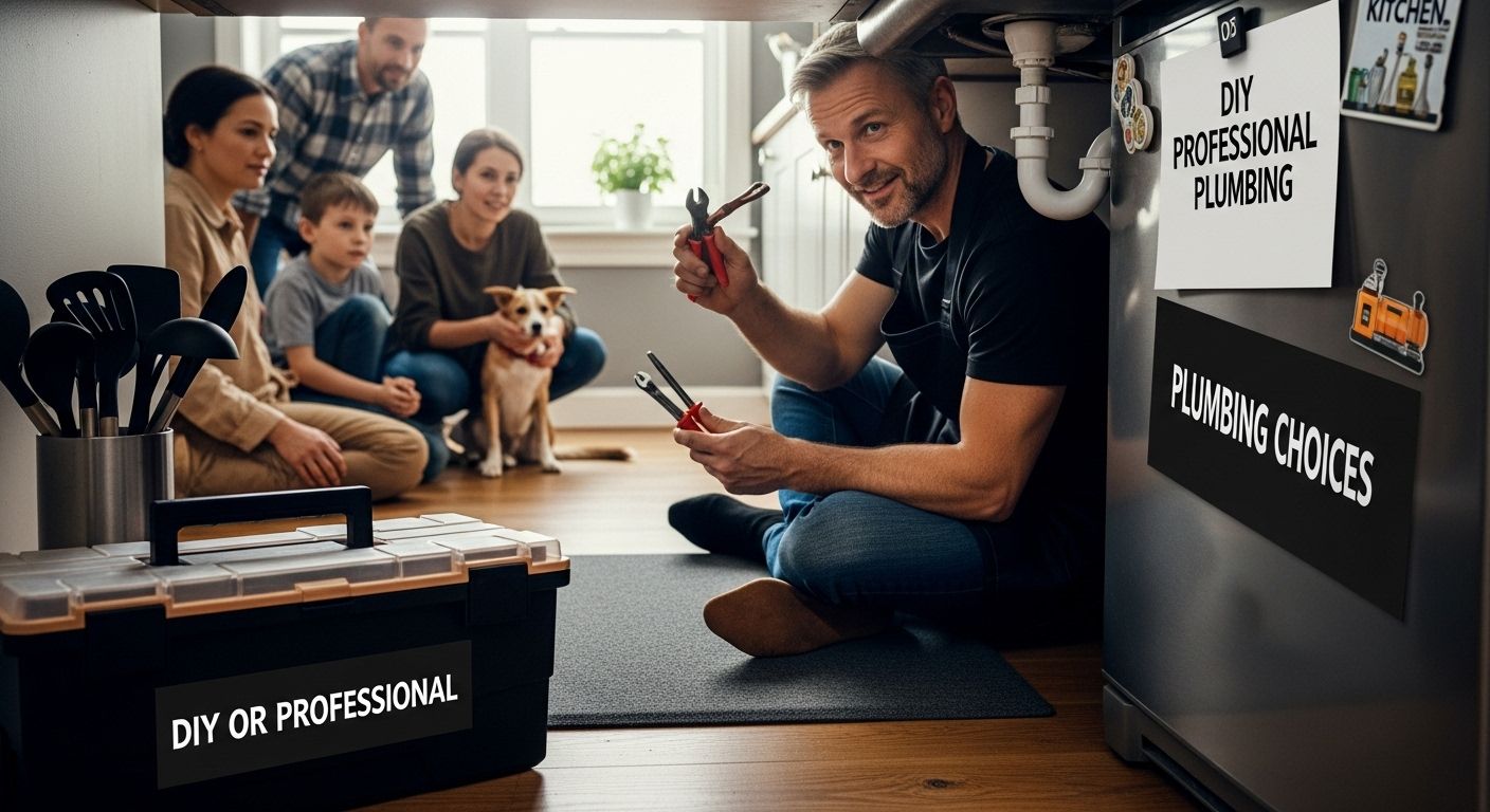 diy plumbing kitchen scene