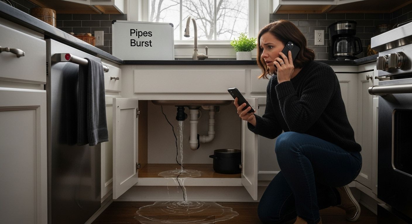 burst pipe cold home