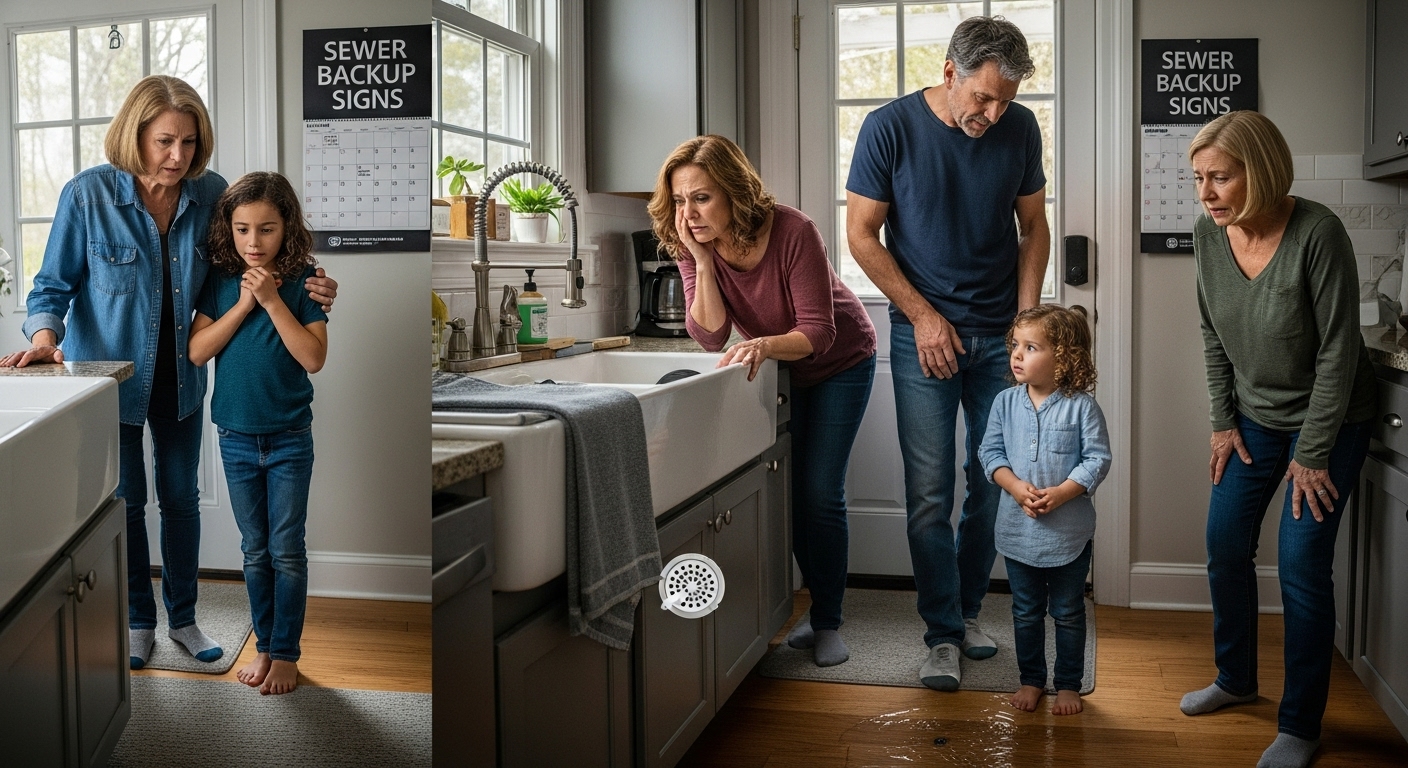 sewer backup warning signs