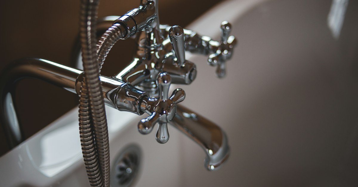 Copper plumbing pipes and fittings in a residential installation